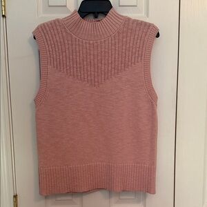 Sanctuary Sleeveless Mock Neck Knit SweaterTop - Dusty Rose NWOT L